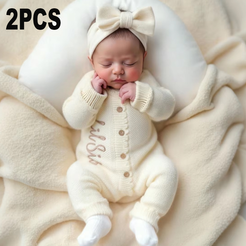 Baby Nursery Embroidery - Ylsteed 2Pcs Knitted Newborn Photography Outfits