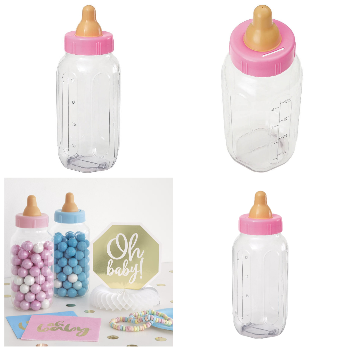 Baby Nursery Game - 11 Inch Pink Plastic Baby Bottle
