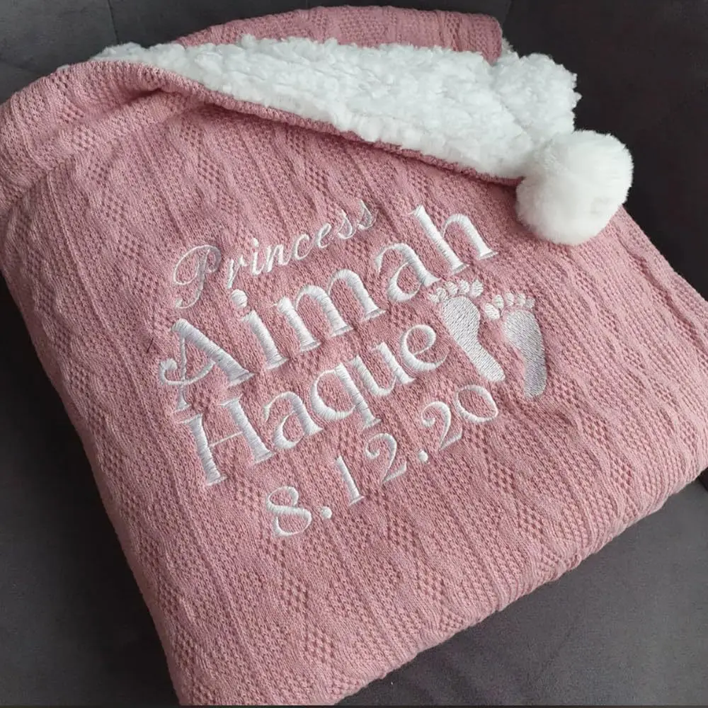 Baby Nursery Embroidery - Personalized Baby Blanket with Name, Custom