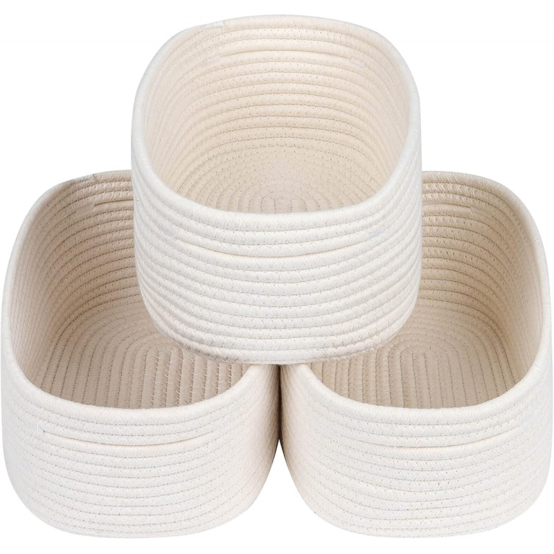 Baby Nursery Closet Organization - Small Woven Storage Baskets – Rectangular