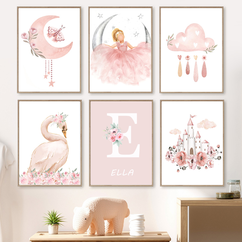 Pink Angel Girl Sun Moon Cloud - Baby Nursery Pictures review and price