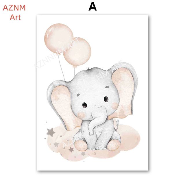 Elephant Balloon Rainbow Moon  - Baby Nursery Pictures review and price