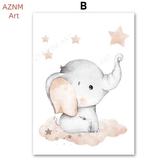 Elephant Balloon Rainbow Moon  - Baby Nursery Pictures review and price