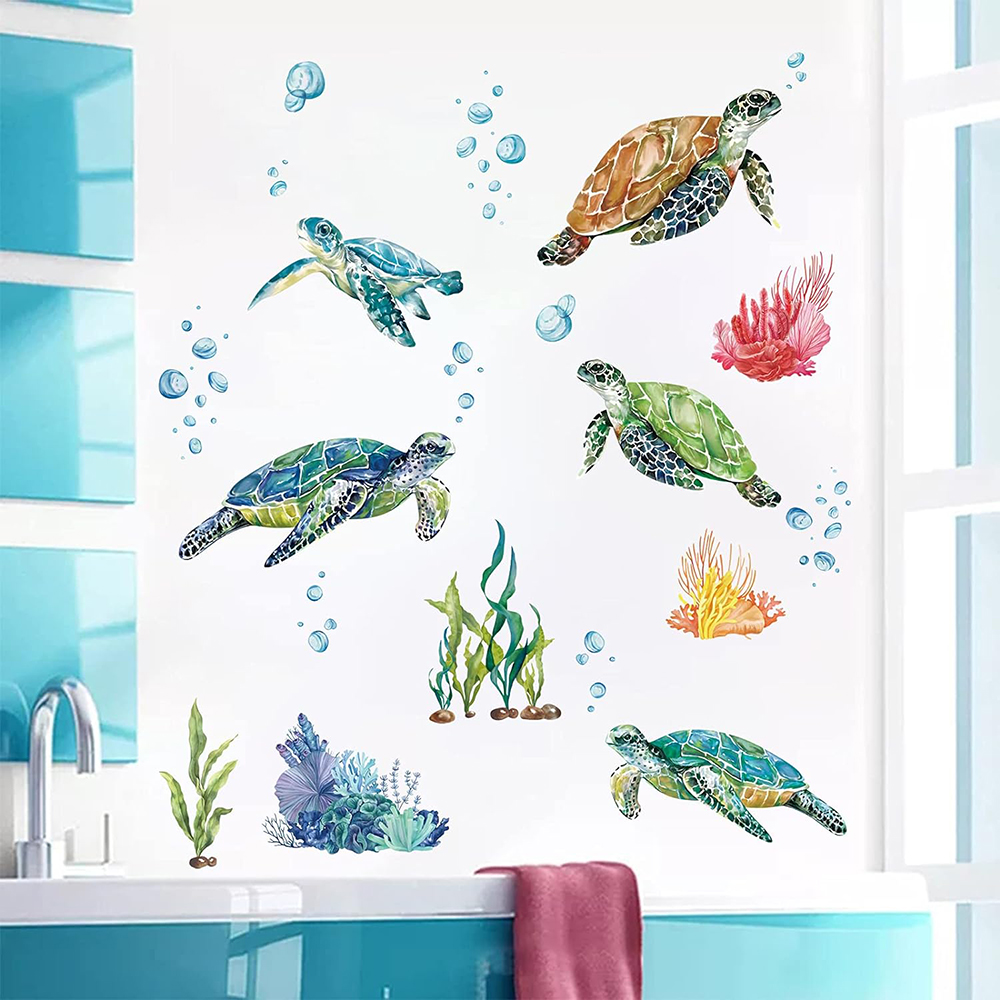 Watercolor Sea Turtles Wall St - Baby Nursery Under The Sea review and price