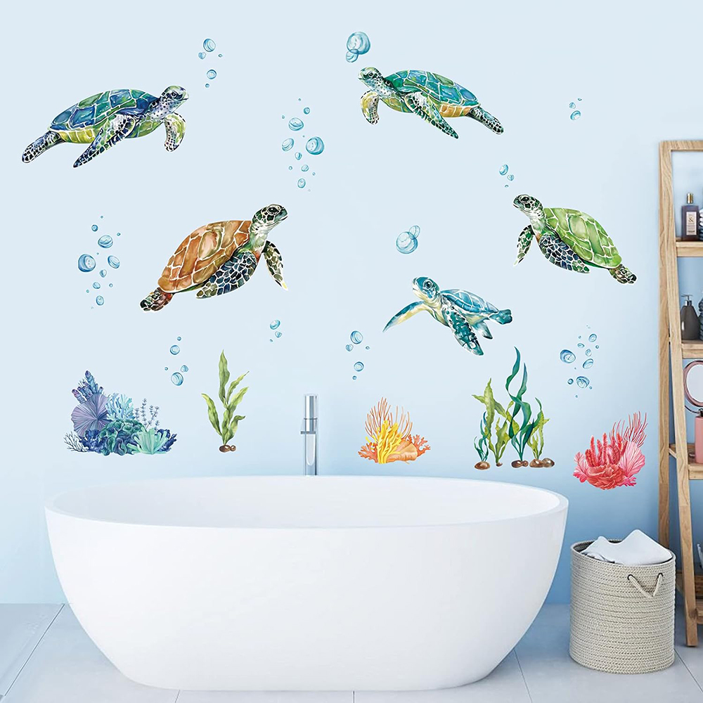 Watercolor Sea Turtles Wall St - Baby Nursery Under The Sea review and price
