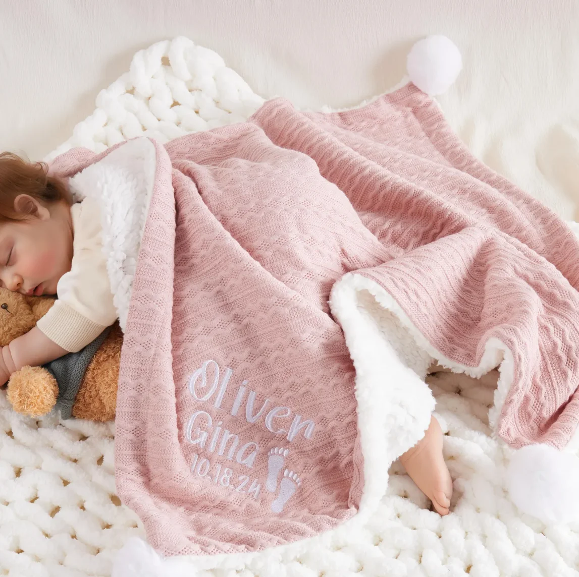 Personalized Baby Blanket with - Baby Nursery Embroidery review and price