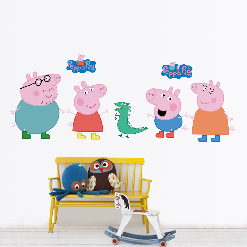 Cartoon Peppa Pig Wall Sticker - Baby Nursery Wall Decals review and price