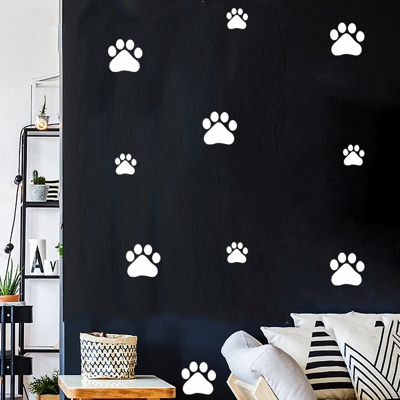 Cartoon Dog Cat Walking Paw Pr - Baby Nursery Wall Decals review and price