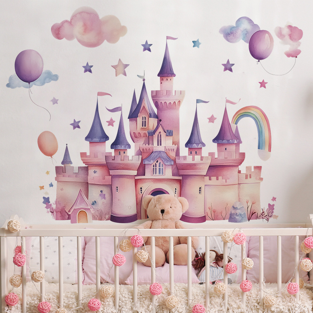 Pink Castle Wall Stickers Clou - Baby Nursery Wall Decals review and price