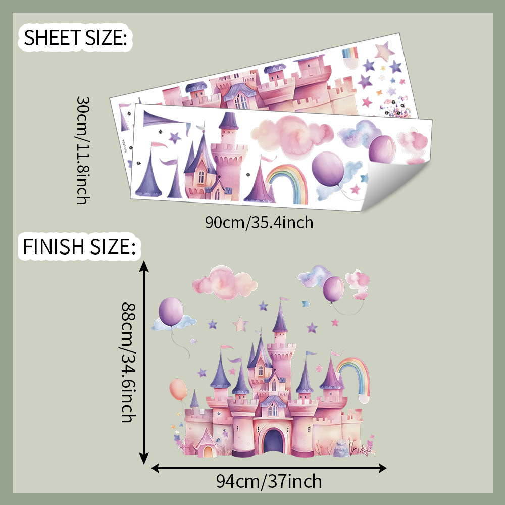 Pink Castle Wall Stickers Clou - Baby Nursery Wall Decals review and price
