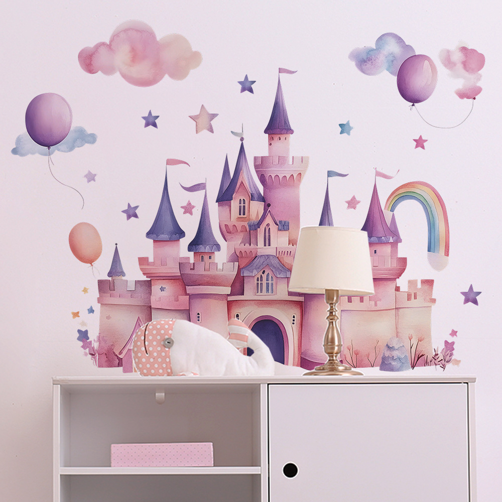 Pink Castle Wall Stickers Clou - Baby Nursery Wall Decals review and price