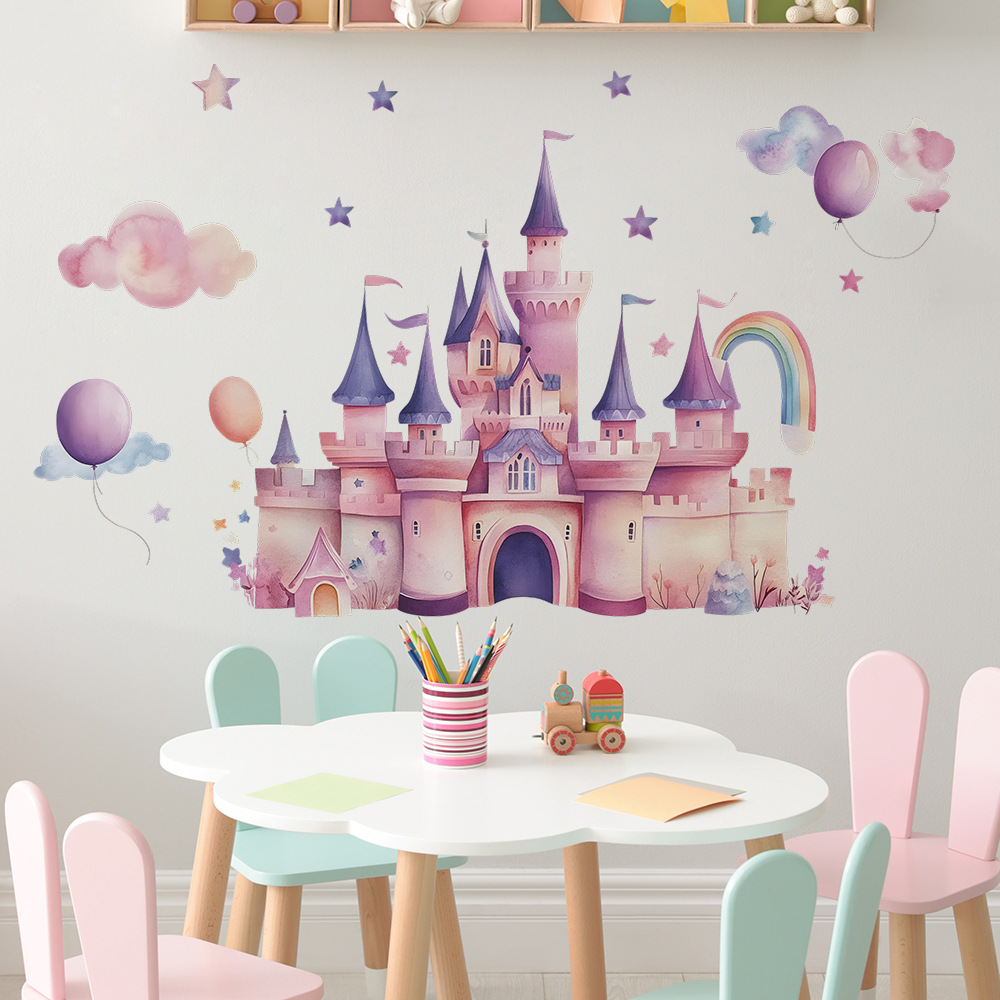 Pink Castle Wall Stickers Clou - Baby Nursery Wall Decals review and price