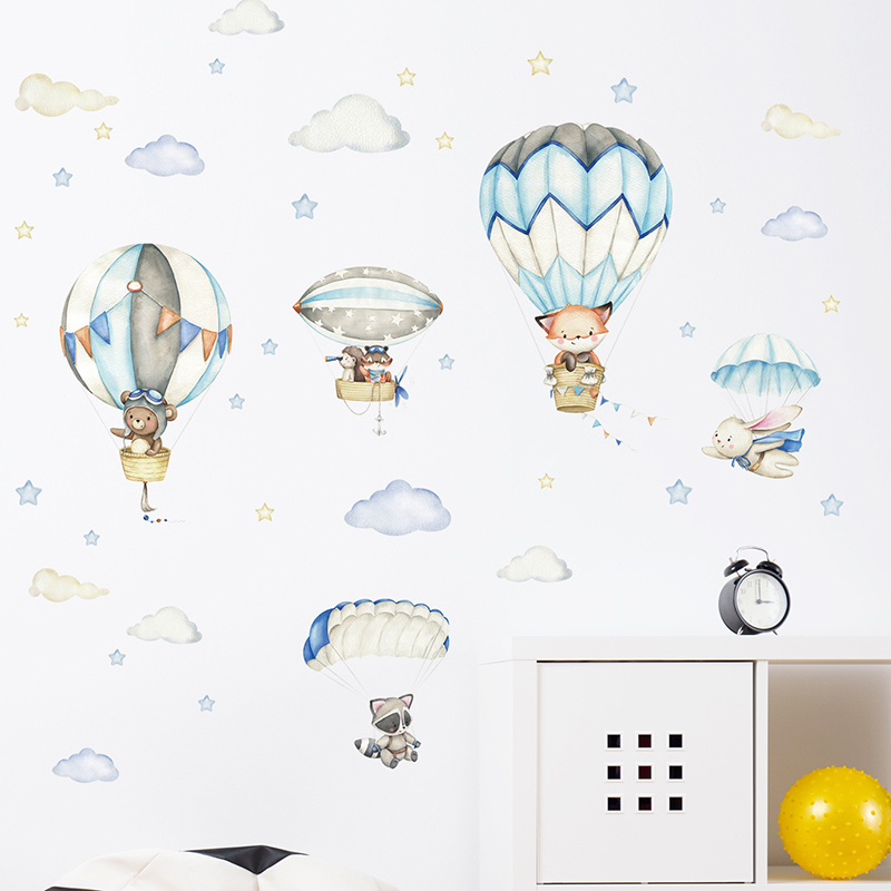 Cartoon Cute Animals Hot Air B - Baby Nursery Ornaments review and price