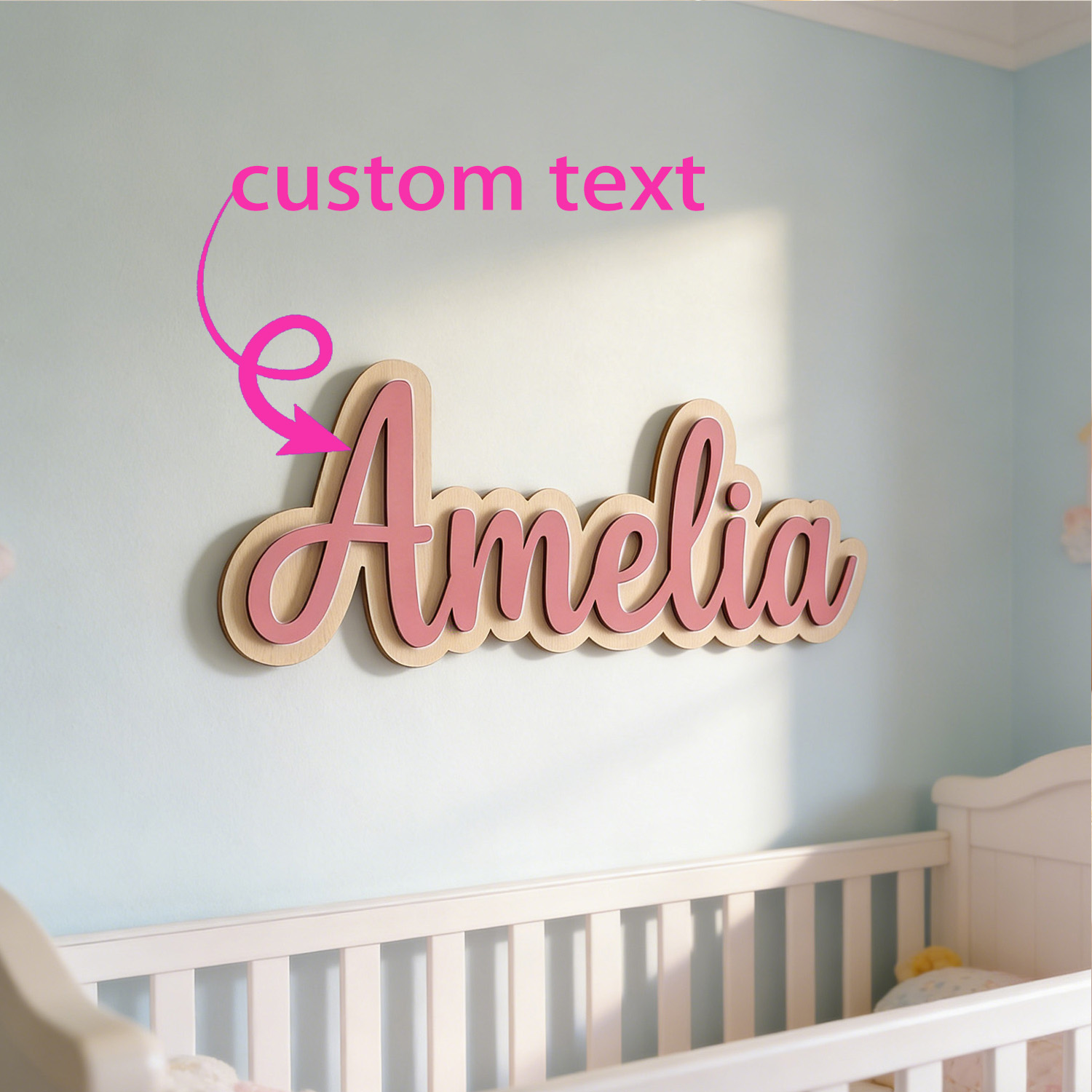 1pc Customized Double-layer Wo - Baby Nursery Ornaments review and price