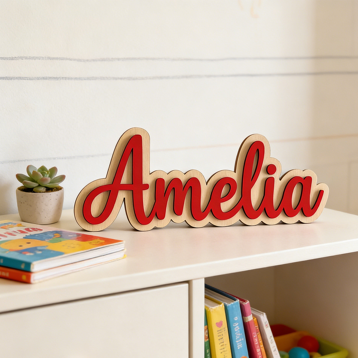 1pc Customized Double-layer Wo - Baby Nursery Ornaments review and price
