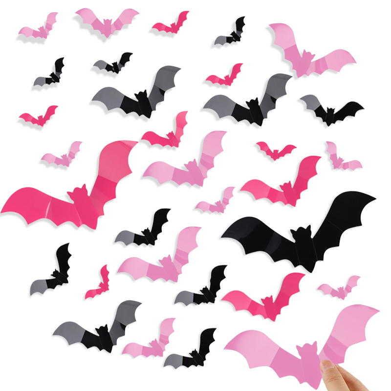 24/48Pcs Halloween Pink Bats W - Baby Nursery Wall Decals review and price