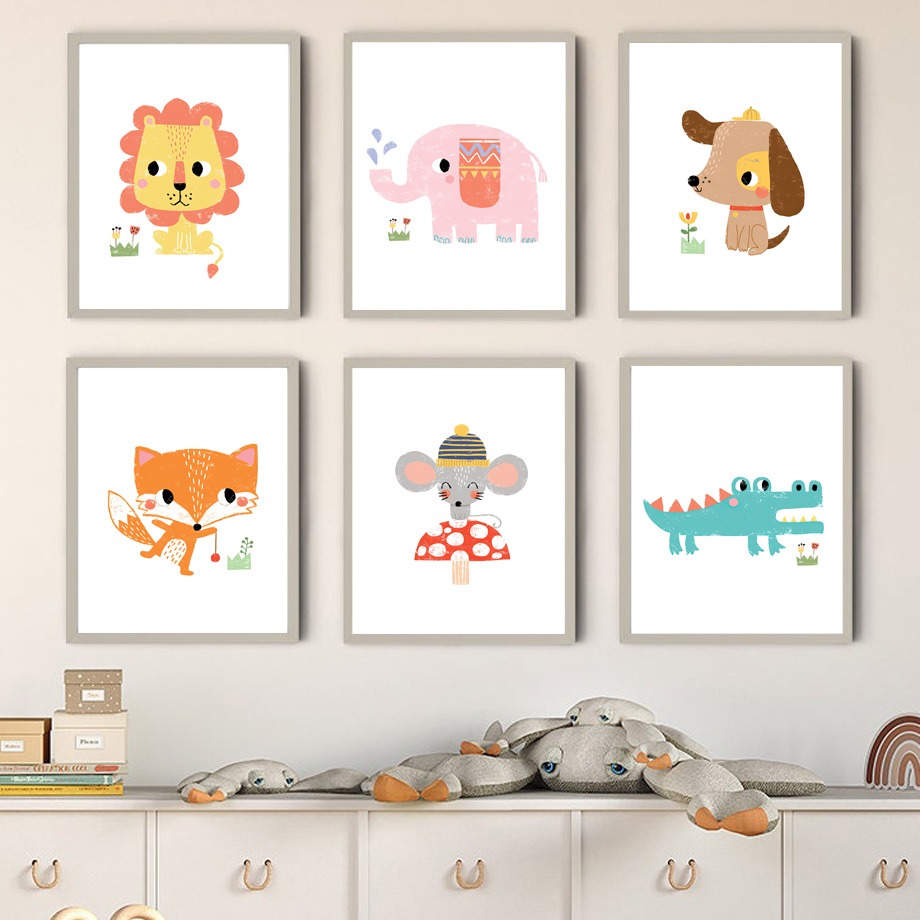 Cartoon Baby Animal Nursery Wa - Baby Nursery Zoo Animals review and price