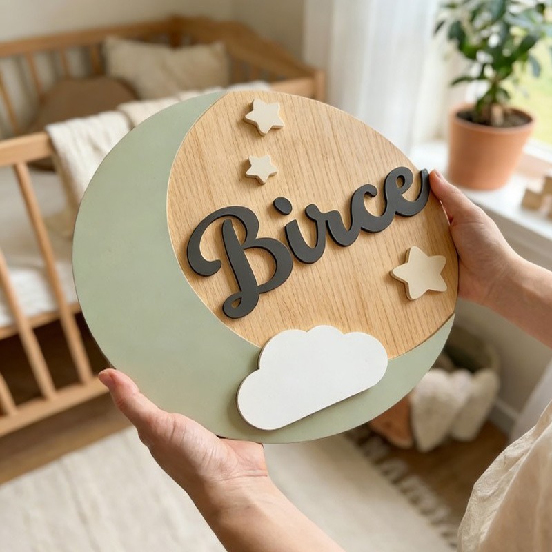 Custom Wooden Name Sign, 3D Cl - Baby Nursery Ornaments review and price