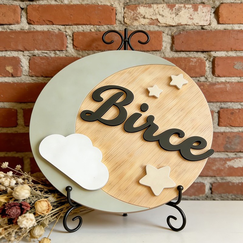 Custom Wooden Name Sign, 3D Cl - Baby Nursery Ornaments review and price