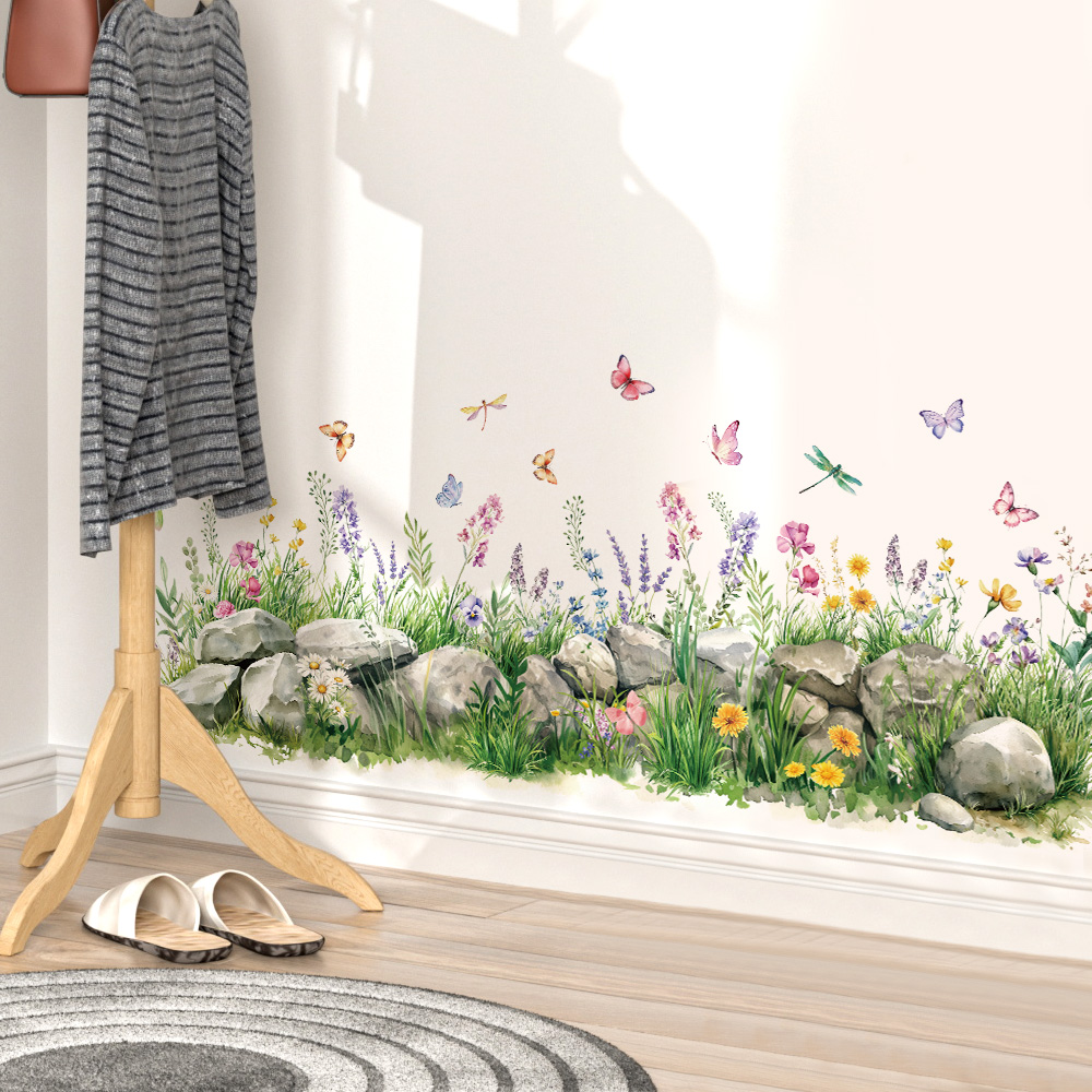 Stones and Flowers Watercolor  - Baby Nursery Wall Decals review and price