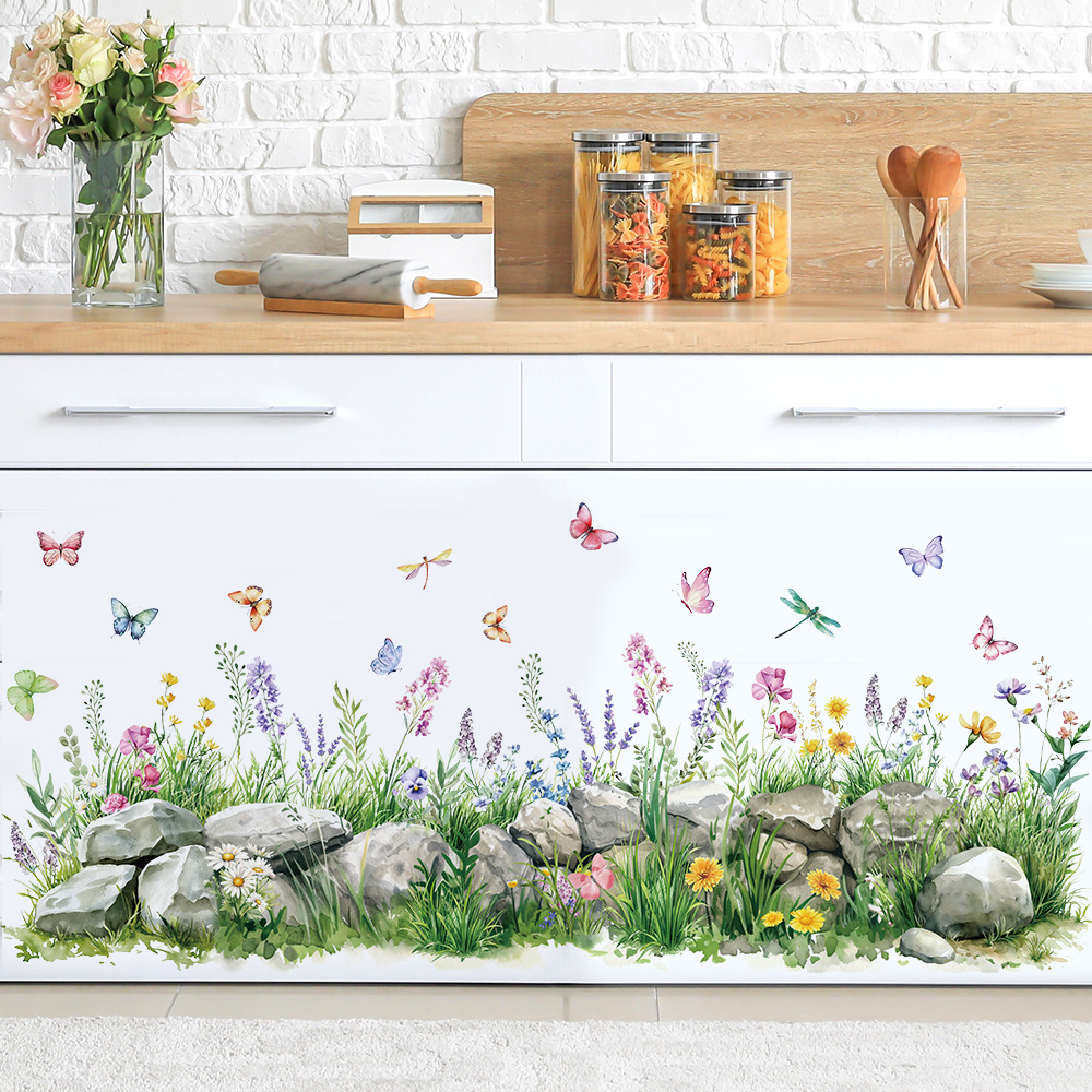 Stones and Flowers Watercolor  - Baby Nursery Wall Decals review and price