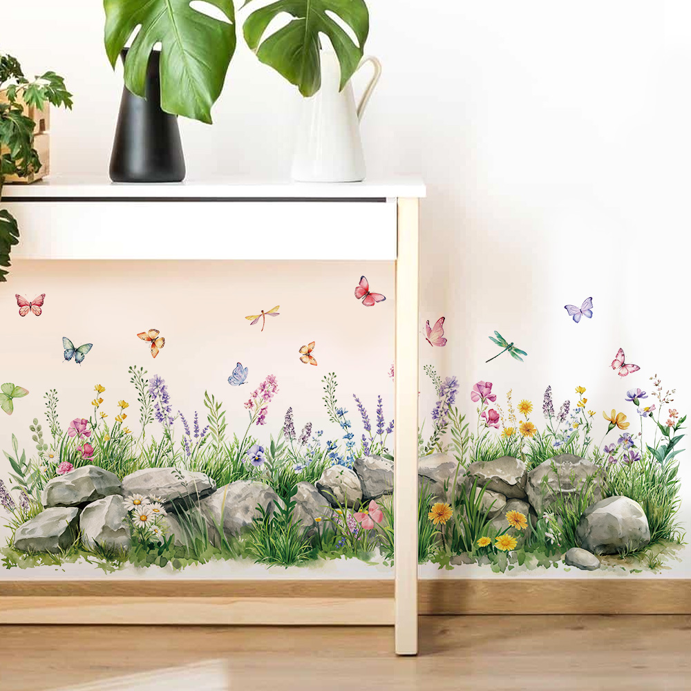 Stones and Flowers Watercolor  - Baby Nursery Wall Decals review and price