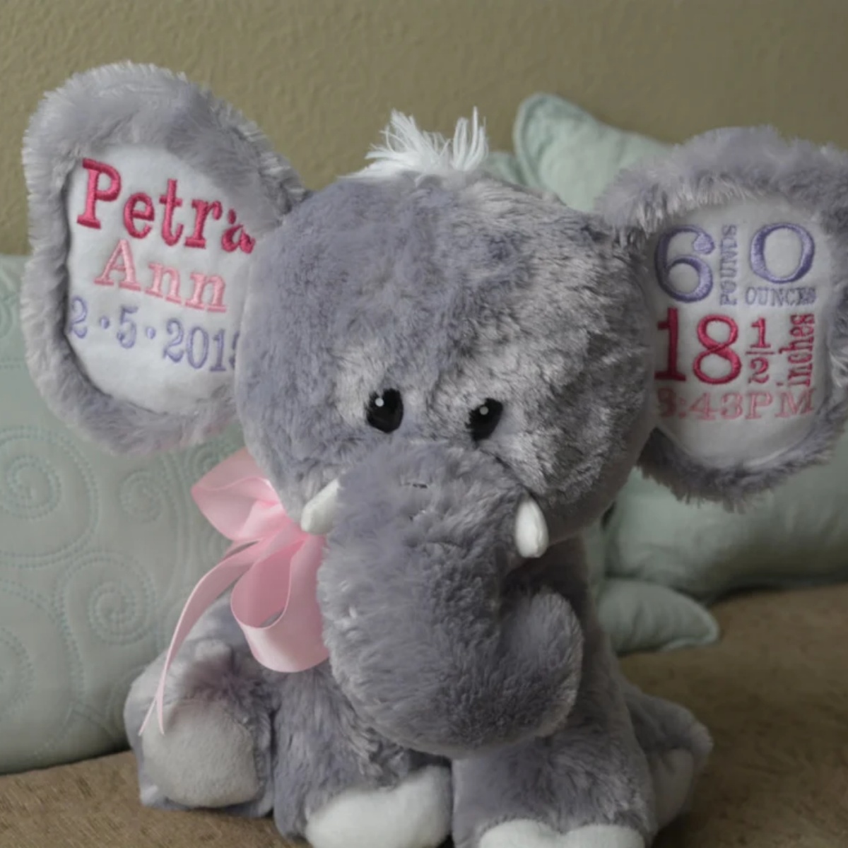 Custom Birth Stats Elephant Pl - Baby Nursery Keepsake review and price