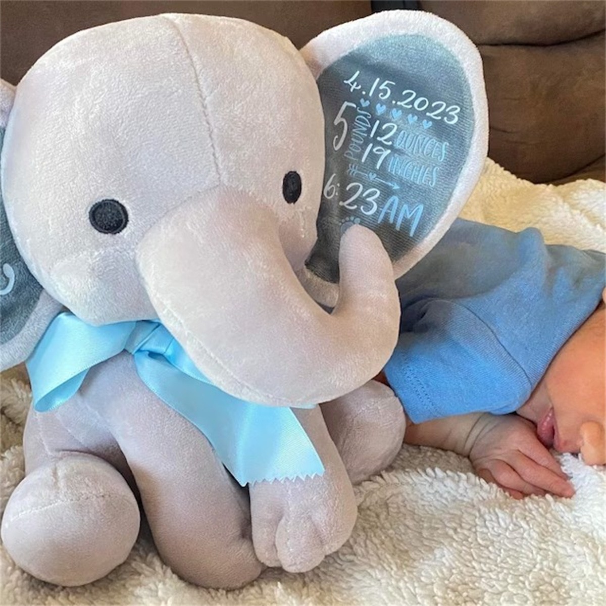 Custom Birth Stats Elephant Pl - Baby Nursery Keepsake review and price