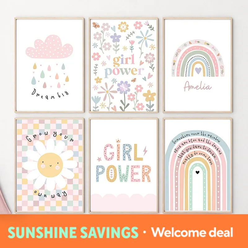 Sun Flower Rainbow Cloud Heart - Baby Nursery Pictures review and price