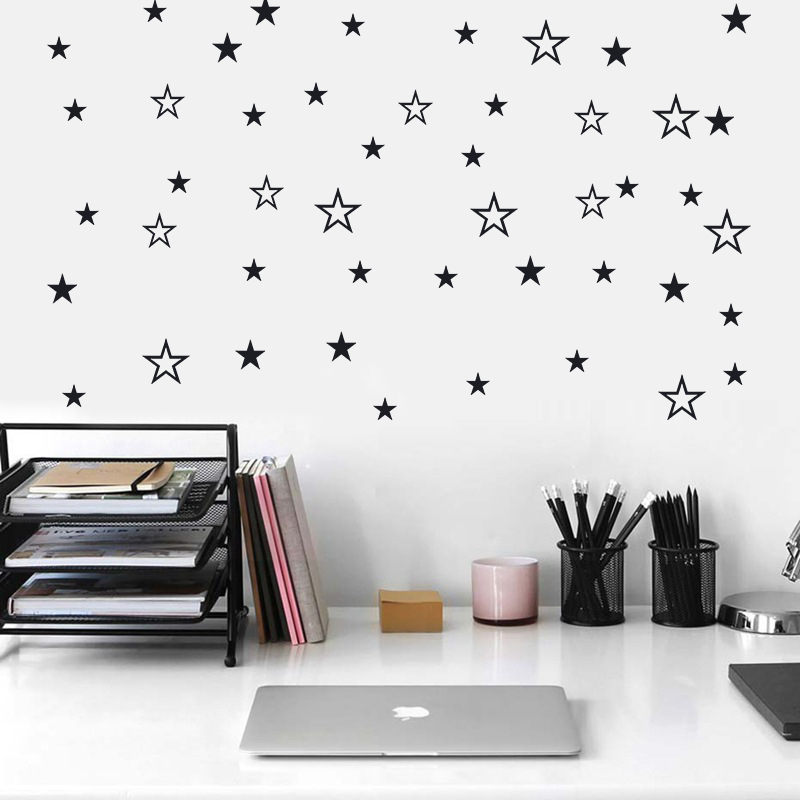 Mixed Size Hollow Solid Stars  - Baby Nursery Wall Decals review and price