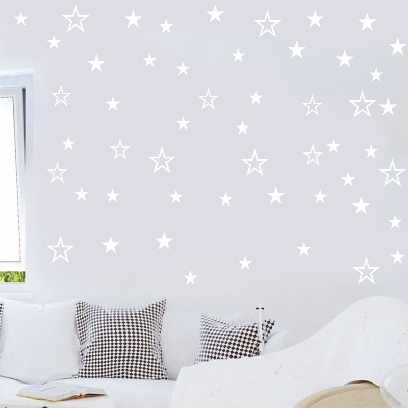 Mixed Size Hollow Solid Stars  - Baby Nursery Wall Decals review and price