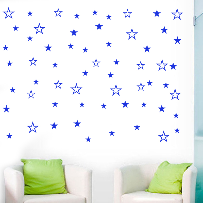 Mixed Size Hollow Solid Stars  - Baby Nursery Wall Decals review and price