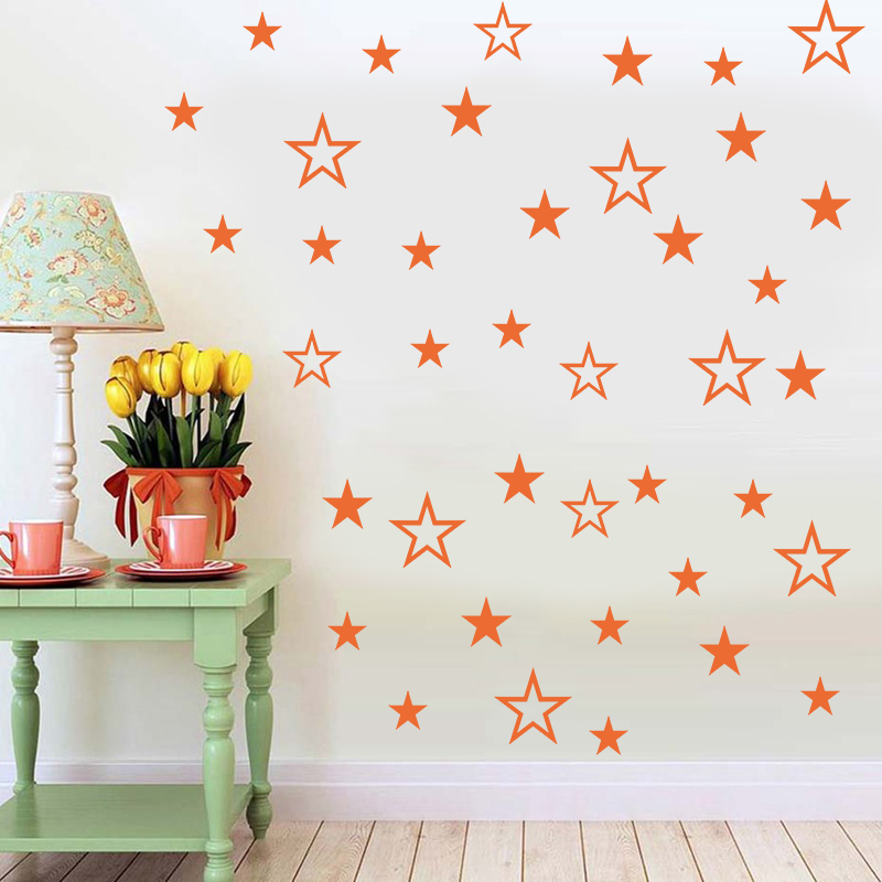 Mixed Size Hollow Solid Stars  - Baby Nursery Wall Decals review and price