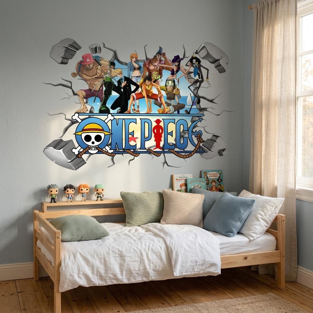 Cartoon One Piece Luffy 3D Wal - Baby Nursery Wall Decals review and price