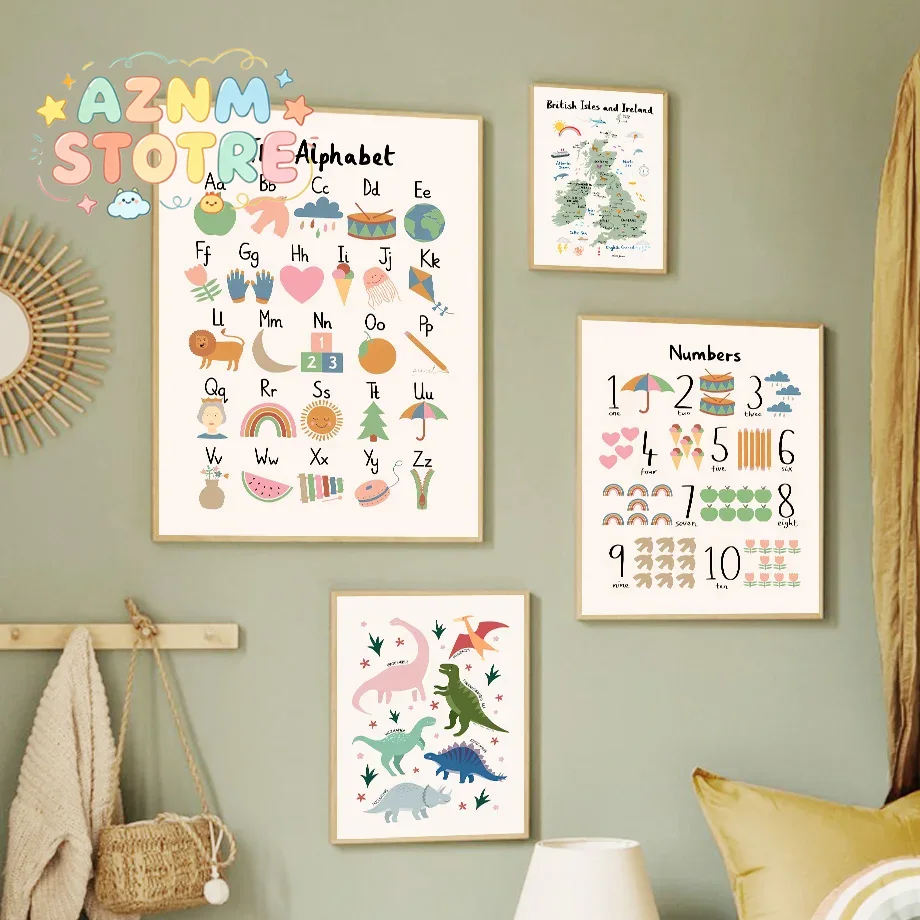 Animal World Map Dinosaur Alph - Baby Nursery Ornaments review and price