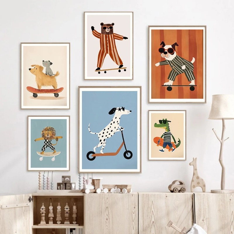 1pc frameless Funny Animals Ra - Baby Nursery Pictures review and price
