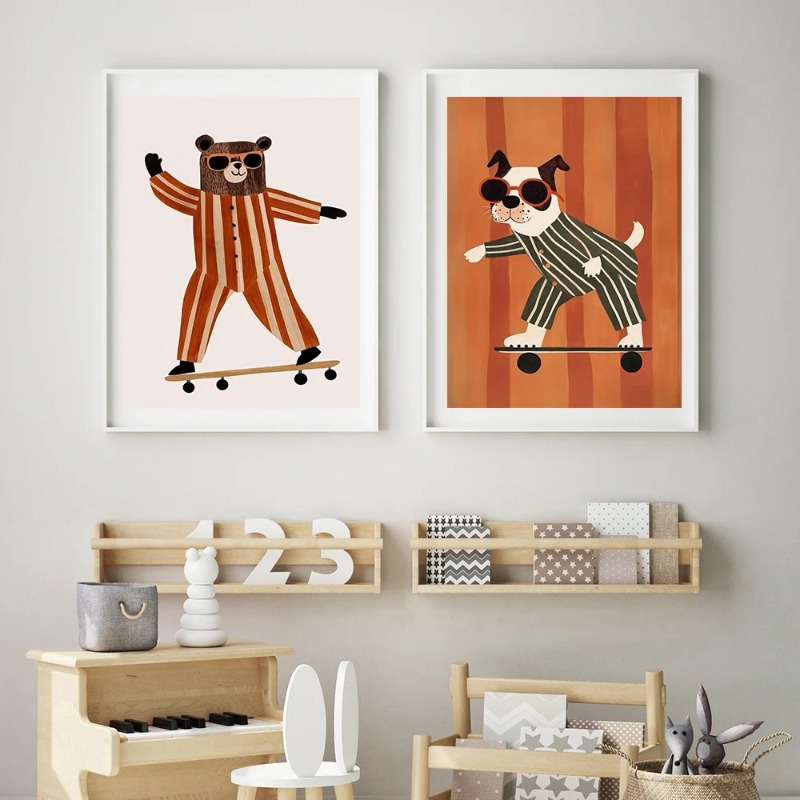 1pc frameless Funny Animals Ra - Baby Nursery Pictures review and price
