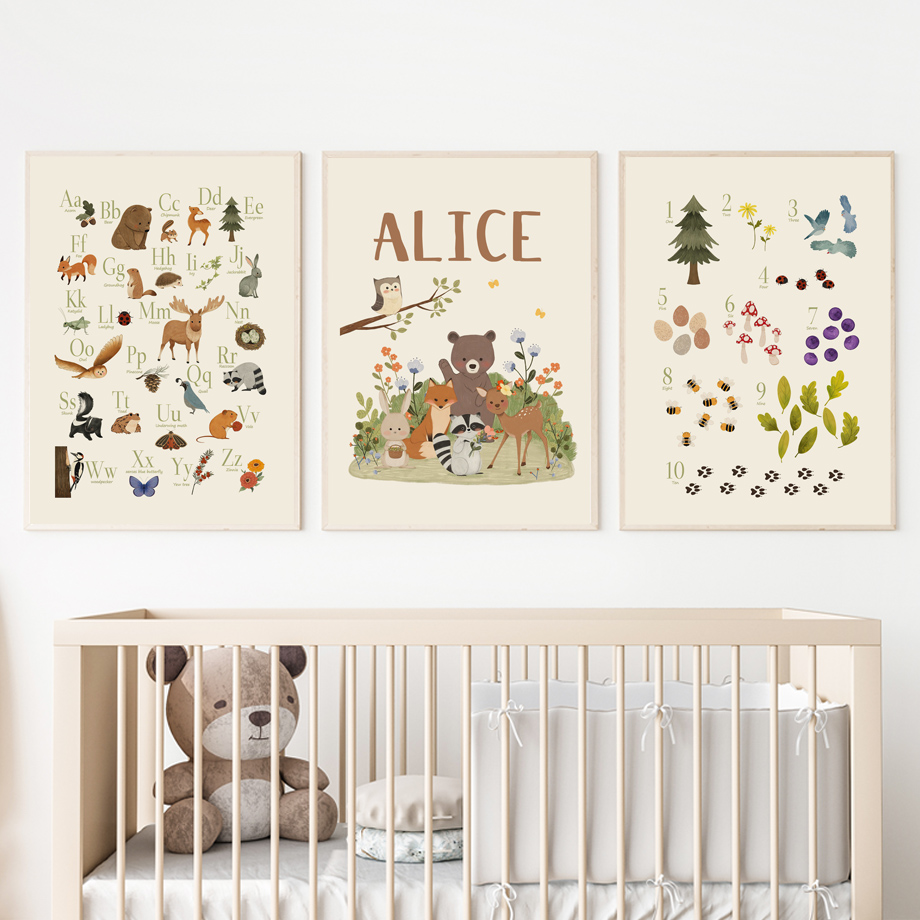 1pc frameless Cute Rabbit Fox  - Baby Nursery Pictures review and price