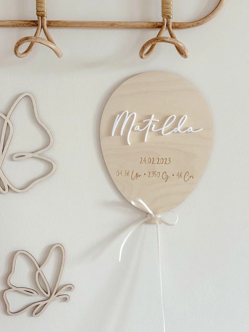 Personalised Baby Name Balloon - Baby Nursery Keepsake review and price