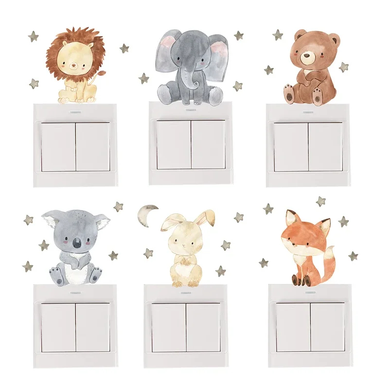 1/2/4/6set Cartoon Animals Wal - Baby Nursery Wall Decals review and price