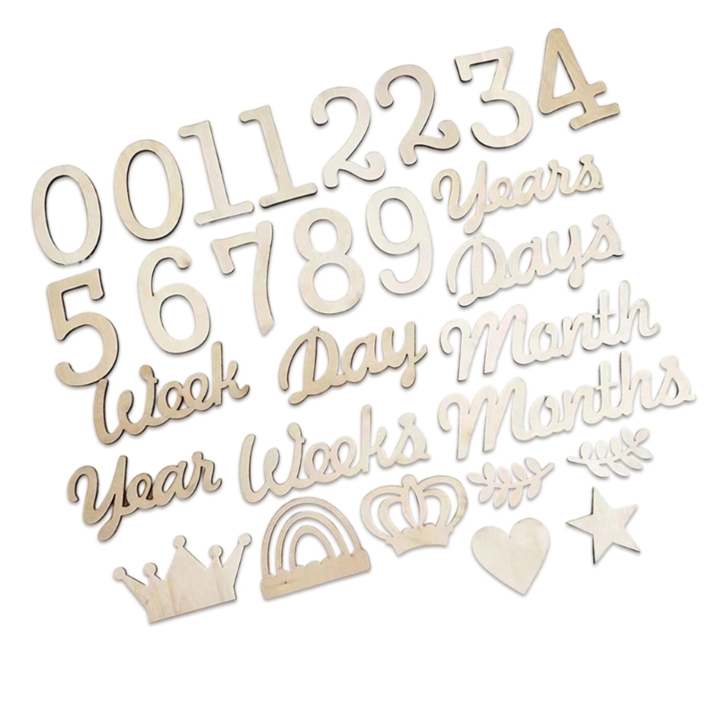 Wooden Milestones Number and W - Baby Nursery Keepsake review and price