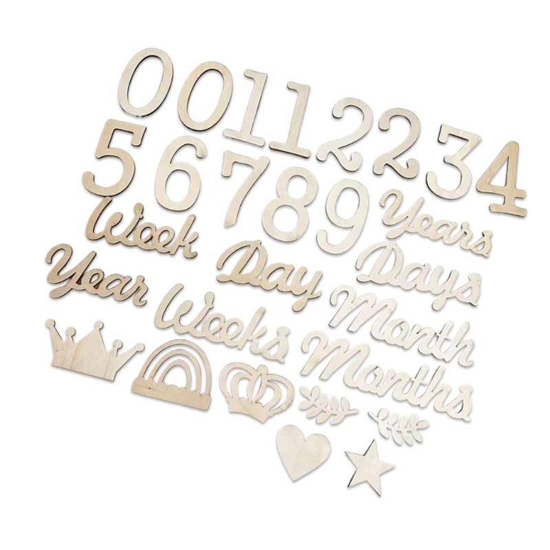Wooden Milestones Number and W - Baby Nursery Keepsake review and price